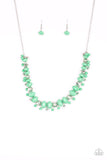 "Brags to Riches" Silver Metal Mint Green & Silver Faceted Beaded Necklace Set