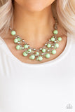 Paparazzi " Seaside Soiree " Silver Metal Mint Green Beaded Layered Necklace Set