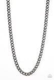 Paparazzi " Full Court " Men's Black Classic Curb Chain Link Necklace