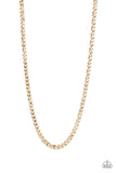 Paparazzi " Delta " Men's Gold Classic Curb Chain Link Necklace