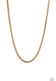 Paparazzi " Killer Crossover " Men's Gold Classic Flat Franco Chain Link Necklace