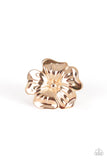 Paparazzi " Tropical Gardens " Rose Gold Metal Flower Floral Elastic Back Ring