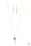 "The Keynoter" Gold Metal Mismatched Double Key Necklace Set