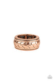 " Field Artillery " Men's Copper Metal Braided Design Band Elastic Ring