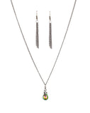 EXCLUSIVE "Timeless Trinket" Gun Metal Oil Spill Rhinestone Solitaire Necklace Set