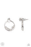 "Rich Blitz" Silver Metal Multi Round Clear Rhinestone Ear Jacket Earrings