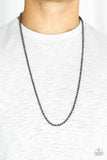 Paparazzi " Jump Street " Black Metal Classic Long Wheat Chain Link Unisex Necklace