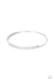 "Sleek Sparkle" Silver Metal & Clear/White Rhinestone Flexible COIL Bracelet