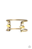 Paparazzi " Glam Power " Brass Metal Aurum & Hematite Rhinestone Cuff Bracelet