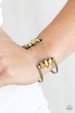 Paparazzi " Glam Power " Brass Metal Aurum & Hematite Rhinestone Cuff Bracelet