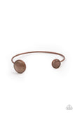 Paparazzi " Brilliantly Basic" Copper Metal & Brown Cat's Eye Stone Dainty Cuff Bracelet