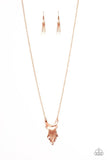 "Trendsetting Trinket" Copper Metal Fringe Bar Necklace Set