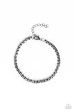 "Metro Marathon" Men's Gunmetal Round Box Chain Link Clasp Bracelet