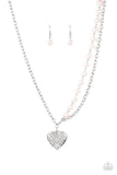 "Forever in my Heart" Pink Pearly Asymmetrical Heart Necklace Set