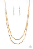 "A Pipe Dream" Gold Metal Multi Layer Tubular Necklace Set