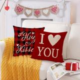 18X18 Sets of 2 Valentine's Day Throw Pillow Covers (*No Inserts) Canvas Feel Set Heart 17A or 17B