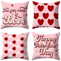 18X18 Sets of 2 Valentine's Day Throw Pillow Covers (*No Inserts) Satin Feel Set Heart 22A or 22B