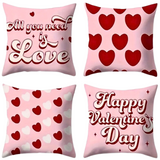 18X18 Sets of 2 Valentine's Day Throw Pillow Covers (*No Inserts) Satin Feel Set Heart 22A or 22B