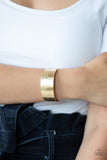 "Mixed Vibes" Gold Metal Half High Polish & Half Hammered Cuff Bracelet