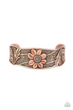 " Daisy Paradise " Copper Metal Flower Floral Daisy Cuff Bracelet