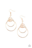 "Three Ring Couture" Rose Gold Metal Multi Size & Texture Hoop Earrings