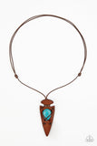 "Hold Your Arrowhead up High" Leather Blue Crackle Turquoise Necklace Set