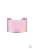 "Holographic Aura" Purple Acrylic Holographic Shimmer Cuff Bracelet