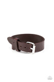 "Tougher Then Leather" Brown LEATHER and Silver Buckle Bracelet