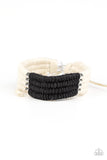 Paparazzi " Hot Cross Bungee " Black & White Twine Cords Adjustable Unisex Bracelet