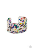 "Freestyle Fashion" Clear Acrylic & Multi Color Confetti Cuff Bracelet