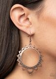 "Casually Capricious" Copper Metal Scalloped Edge Hoop Earrings