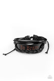 Paparazzi " Brave Soul " Black Multi Strand LEATHER BE BRAVE Bracelet