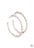"Radiant Ridges" Rose Gold Metal Scalloped Edge Hoop Earrings