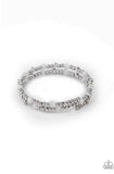 "Ethereally Entangled" Silver &  White Cats Eye Beaded Flexible COIL Bracelet