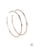 Paparazzi " Diamondback Diva " Copper Penny Metal Diamond Cut Hoop Earrings