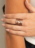 "Don't Lose Heart" Copper Embossed Heart Elastic Back Ring