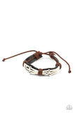 "Breaking All The Rules" Men's Black LEATHER Silver & White Cord Snap Bracelet