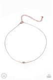 "Humble Heart" Rose Gold Metal Solitaire Heart Choker Necklace Set