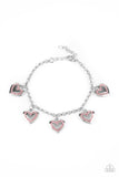 "Matchmaker, Matchmaker" Silver Pink Rhinestone Heart Charm Bracelet