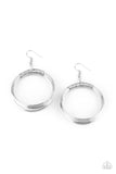 Paparazzi " Urban - Spun " Silver Metal Wire Wrapped Coil Dangle Hoop Earrings