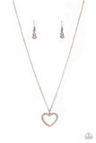 "Glow by Heart" Rose Gold White/Clear Rhinestone Open Heart Necklace Set