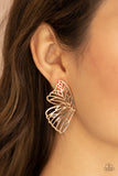 "Butterfly Frills" Gold Metal With Butterfly Wing Design Earrings