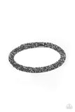 "Roll Out the Glitz" Black Glittery Hematite Rhinestone COIL Flexible bracelet