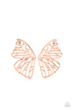 "Butterfly Frills" New Copper Penny Metal Butterfly Wing Design Earrings