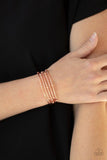 "Face the Metallic Music" Copper Metal Five Row Textured Cuff Bracelet