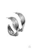 "Curves In All The Right Places" Gunmetal Large Twisted Hoop Post Earrings