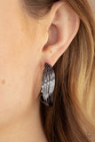 "Curves In All The Right Places" Gunmetal Large Twisted Hoop Post Earrings