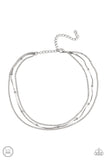 "Subtly Stunning" Silver Metal Multiple Chain Dainty Choker Necklace Set