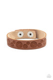 "Follow the Wildflowers " Brown Leather Flower/floral Embossed Snap Bracelet