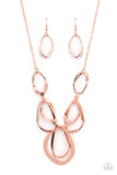 "Prehistoric Heirloom" Copper Metal Organic Shaped Oval Necklace Set